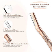 Dermaplaning Tool for Face, Eyebrow Razor for Women and Men, Eyebrow Trimmer and Facial Shaver Dermaplane Razor for Peach ...