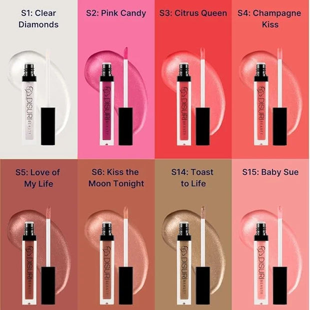 Pack of 3 Shimmer Lip Gloss for Girls & Women – Non-Sticky Lip Glosses 2.1 FL Oz Total (0.7 FL Oz Each) - High Shine Lip G...