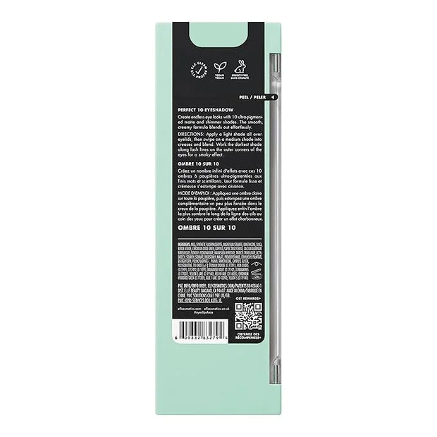 e.l.f. Perfect 10 Eyeshadow Palette, Ten Ultra-Pigmented Bright & Colorful Shades, Blendable Formula, Vegan & Cruelty-Free...