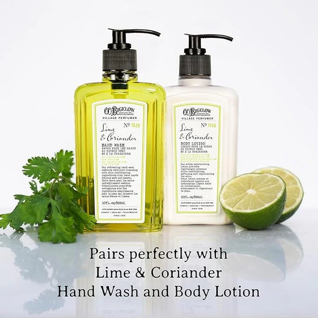 C.O. Bigelow Lime Coriander Body Cleanser, Village Perfumer Moisturizing Body Wash for Men & Women with Aloe Vera, Sodium ...