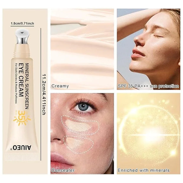Mineral Eye Cream for Sunscreen, 3-in-1 Anti-Aging Eye Cream,Filter Phone Blue Light for Dark Circle and Fine Lines,15ML(#...