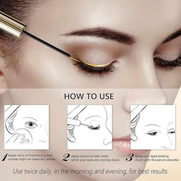 Natural Eyelash Growth Serum with 15 Plant Extracts, Lash Enhancement Formula - Product Image