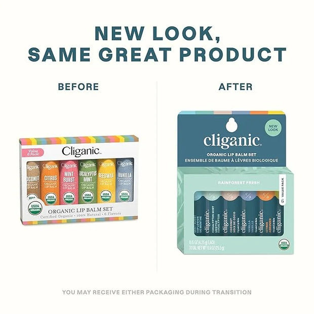 Cliganic Organic Lip Balm Set (4