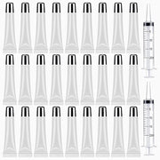 50PCS Lip Gloss Tubes 15ml Silver Cap Lip Gloss Containers Empty Lip Balm Tubes Refillable Cosmetic Squeeze Lipgloss Tubes...