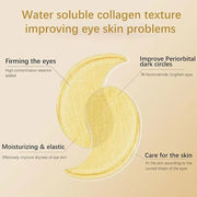 24K Gold Eye Masks, Crystal Collagen Eye Patches for Puffy Eyes, Reducing Fine Lines, Effectively Moisturizing Gold Eye Ma...