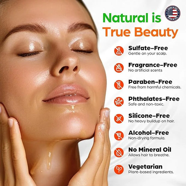 Organic Castor Oil For Face Moisturizer, Eyes, Eyelashes, Eyebrows, Wrinkles with Jojoba, Rosehip, Grapeseed, Squalane, Pa...