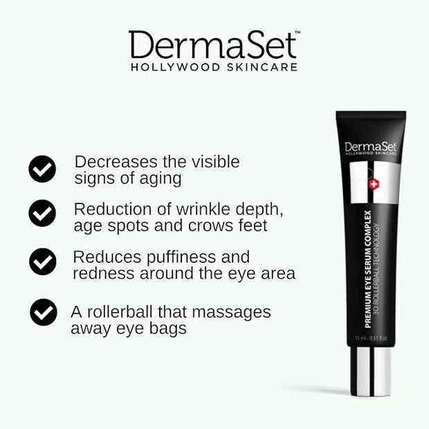 DermaSet Eye Serum with Caffeine and Vitamin C to Improve Fine Line and Dark Circles | 0.51 Fl Oz (Pack of 1) - Product Image
