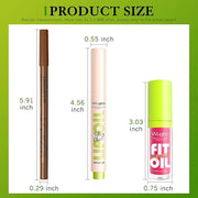 Brown Lip Liner Pink Lip Gloss Fat Oil Slick Click Clear Shimmer, Ultra-Hydrating Lip Balm Tinted Lip Glow Oil for Women M...