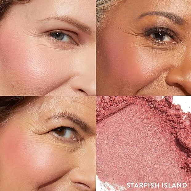 LAURA GELLER NEW YORK Baked Blush-n-Brighten Marbleized Blush + Angled Brush (08 Starfish Island, 47mm) - Product Image