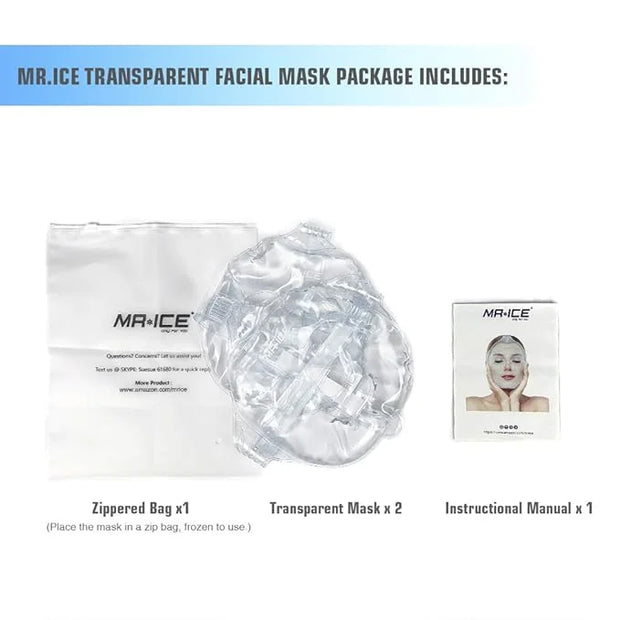 MR.ICE Gel Face Ice Pack Mask, 2 Cooling Masks for Face Swelling, ice face mask Reusable Cold Hot Compress for Puffiness, ...