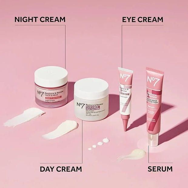 No7 Restore & Renew Multi Action Face & Neck SPF 30 Day Cream - Firming & Hydrating Face Moisturizer with Hyaluronic Acid ...