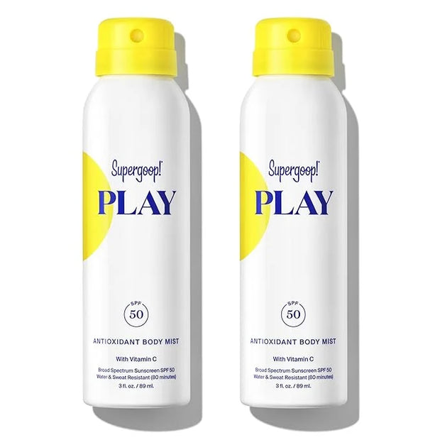 Supergoop! PLAY SPF 50 Antioxidant Body Mist w/Vitamin C, 3 fl oz - 2 Pack - Broad Spectrum Sunscreen Spray for Sensitive ...