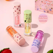 Petansy Fruit-Flavored Plumping Lip Oil Set 4 Packs Moisturizing Lip Glow Oil Long Lasting Nourishing Lip Gloss Set No-Sti...