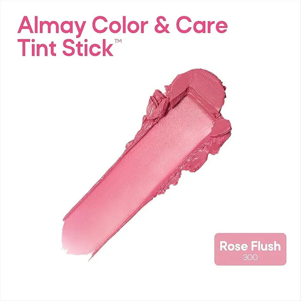 Almay Lip and Cheek Tint, Color & Care Tint Stick, Multi-Use Moisturizing Blush and Lip Color, Dewy Finish, 300 Rose Flush...