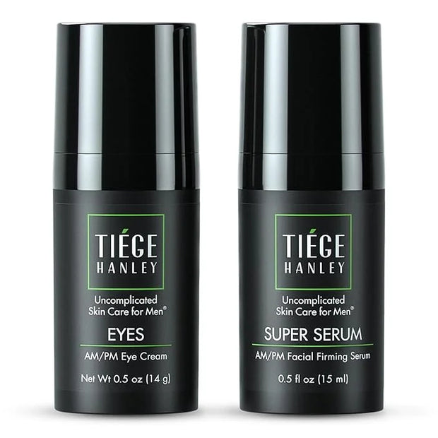 Tiege Hanley Eye Cream & Face Serum Set, Advanced Anti-Aging Bundle - Dark Circle & Under Eye Cream for Puffiness & Bags -...