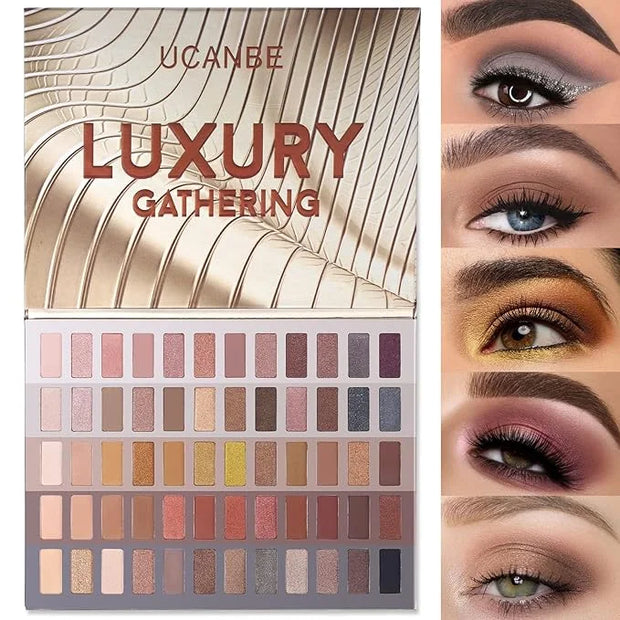 UCANBE 60 Colors Naked Eyeshadow Palette, Warm Neutral