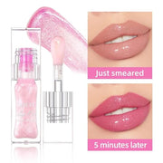 Magic Color Changing Lip Oil, PH Temperature Color Change Lip Glow Oil Plumping Lip Gloss with Big Brush, Non-sticky Moist...