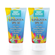 Reef Safe Sunscreen SPF 50 (2 Pack) - Natural, Travel Size, Water Resistant, Moisturizing, Broad Spectrum UVA/UVB Coral Fr...