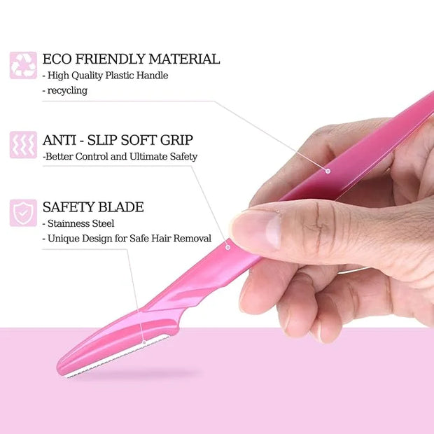 40pcs Eyebrow Razor for Women, Face Shaver Kit Dermaplaning Tool for Peach Fuzz Removal, Stainless Steel Blades with Prote...