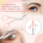 3 PCS Eyebrow Scissors with Comb for Women, Eyebrow Trimmer Scissors Stainless Steel Curved Eyebrow Razor Non Slip Finger ...