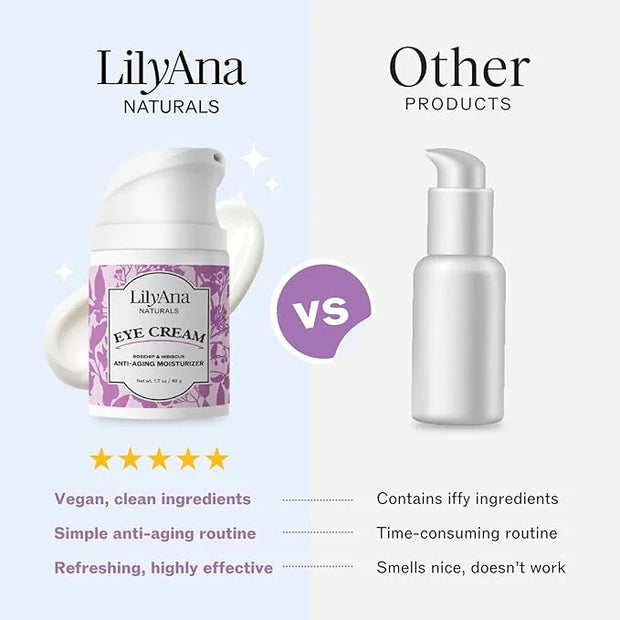 LilyAna Naturals Eye Cream for Dark Circles and Puffiness, Under Eye Cream for Wrinkles and Bags, Anti Aging Cream helps I...