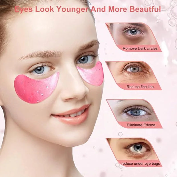 Eye Mask, Under Eye Patches 30 Pairs- Dark Circles, Puffy Eyes Treatments–Reduce Wrinkles and Fine Lines, Hydrating and An...