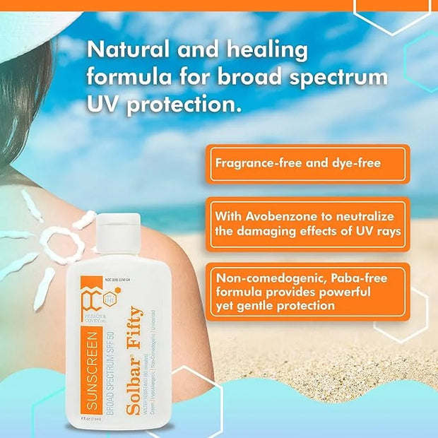 Person & Covey SPF 50 Sunscreen Face & Body Sun Cream - Solbar Fifty Body & Face Sunscreen SPF 50 Broad Spectrum Sunscreen...