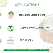 Shir-Organic Pure Cucumber Eye Cream For Dark Circles Eye Puffiness Wrinkles Instant Hydration Anti Aging Eye Cream for Al...