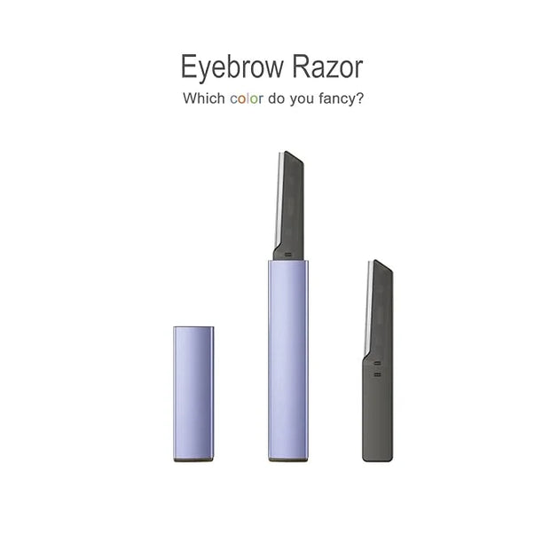 Exfoliating Eyebrow Razor Dermaplaning Tool Eyebrow Trimmer with 4 Replacement Blades, Facial Razors for Women Aluminum Al...
