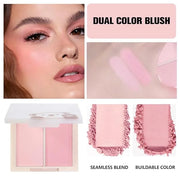 Dual Powder Matte Blush Palette – Soft Pink & Rosy – Matte Finish, Buildable Long Lasting Face Blush Makeup,Lightweight, V...