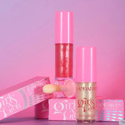 Beauty Glazed Big Brush Head Lip Oil, Ultra-Hydrating & Nourishing, Smooth Glossy Finish Lip Glow Oil, Shiny and Vegan Tin...