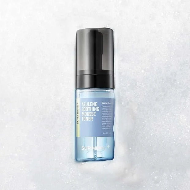 SURMEDIC Azulene Moisturizing Soothing Mousse Toner, Hydrating, Glowing, Calming Bubble Toner for Sensitive, Dry, Dull Ski...