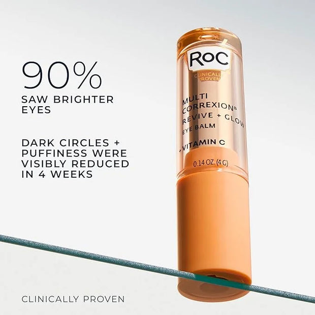RoC Multi Correxion Revive + Glow Vitamin C Eye Balm (0.14 oz) with Retinol Eye Cream Packette - Product Image