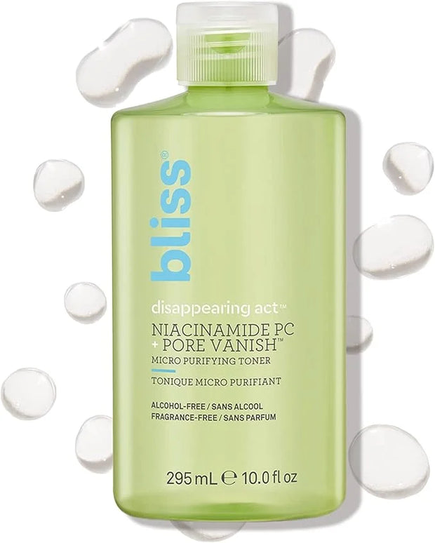 Bliss Disappearing Act Niacinamide Toner - 10 Fl Oz - Pore Vanish Complex - Purifies and Minimizes Pores - Alcohol-Free Fa...