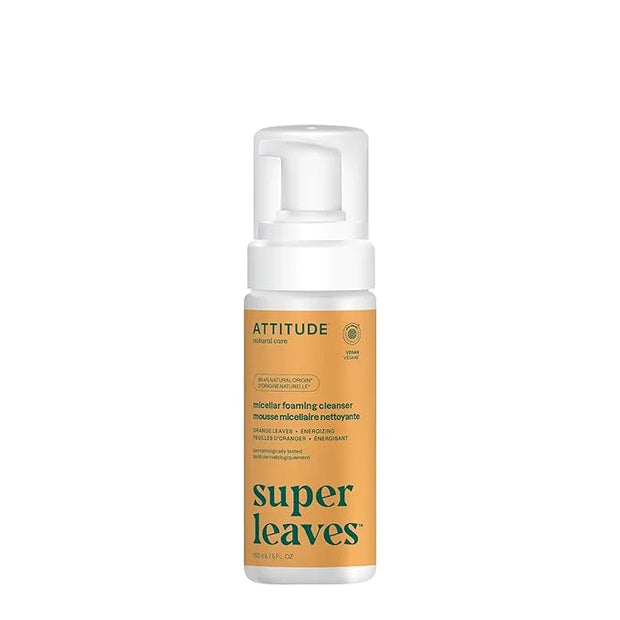 ATTITUDE Micellar Foaming Facial Cleanser, EWG Verified, Dermatologically Tested, Plant and Mineral-Based, Vegan, Orange L...