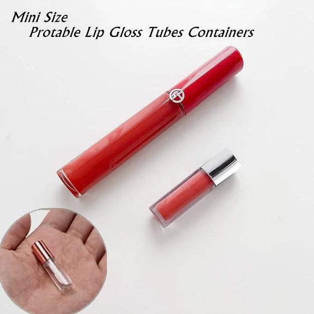 45Pcs Reusable Lipstick Bottle, 1.2 ML Lip Gloss Tube Empty Lip Gloss Tubes Container Clear Mini Empty Lip Balm Bottles Ha...