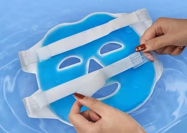 Ice Face Mask Reusable,Cold Hot Compress Gel Ice Facial Mask with Gel Beads,Face SPA for Woman Sleeping Reduce Eye Puffine...