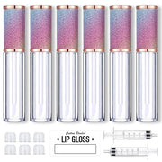 AMORIX 6pcs Lip Gloss Tubes with Wand 5ml Empty LipGloss Containers Rainbow Lipgloss Bottles Crystal Lip Gloss Supplies Ki...