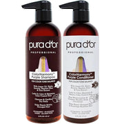 PURA D'OR Purple Shampoo & Conditioner (16oz x 2) ColorHarmony Biotin Set For Bleached, Blonde, Silver & Color Treated Hai...