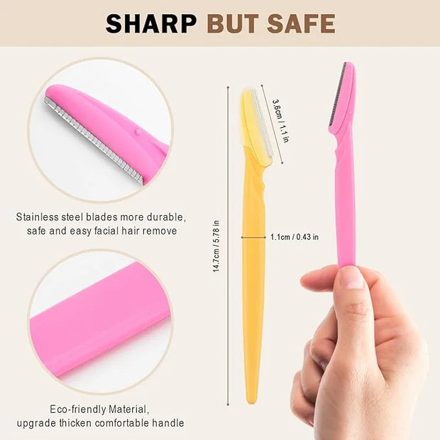 D 21 PCS Eyebrow Razor,Dermaplane Razor,Face Razors for Women and Men,Dermaplaning Tool for Face,3 Colors Facial Hair Shav...