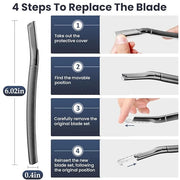 Dermaplaning Tool for Face, Dermaplane Razor for Peach Fuzz with Metal Grip, Professional Eyebrow Razor for Women, Facial ...
