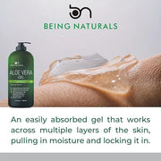 Aloe vera Gel - from 100% Pure Organic Aloe - Natural Raw Moisturizer for Face, Body, Hair. Perfect for Sunburn, Acne, Raz...