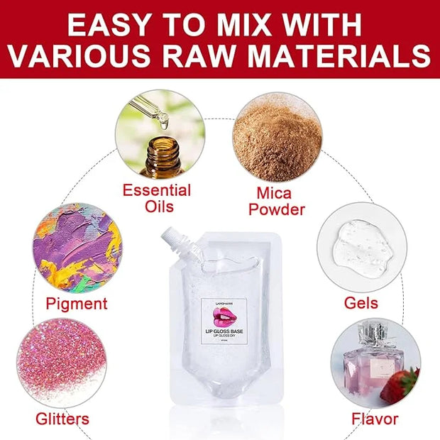 Eakroo 2Pcs Moisturize Lip Gloss Base Oil Material Makeup Primers, Non-Stick Lipstick Primer for DIY Handmade Lip Balms Li...