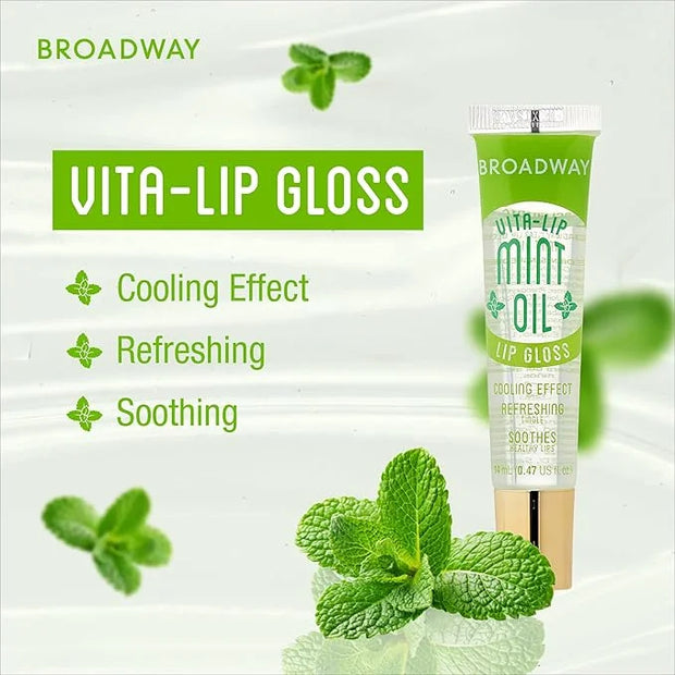 Ruby Kisses Broadway Vita-Lip Clear Lip Gloss (5 Pack Mint, Rosehip, Coconut, Argan Oil, Mango Butter), Ultra-Hydrating & ...