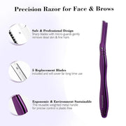 Dermaplane Razor for Women Face with 6 Refill Blades, Dermaplaning Tool Face Razors for Removes Facial Hair, Peach Fuzz, R...