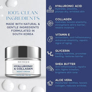 Korean Hyaluronic Acid & Collagen Face Moisturizer - Dermatologist Tested, Ultra Hydrating, Anti-Aging, Clean Beauty, Crue...