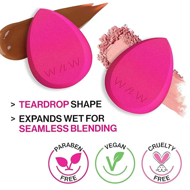 wet n wild Makeup Sponge - Low Product Absorption for Streak-Free Application, Effortless Blending Beauty for a Smooth Pro...