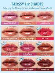 SHEGLAM PoutPerfect Moisturizing Solid Lip Gloss Non Sticky Lipstick with Coconut Oil - Makin' Me Blush - Product Image