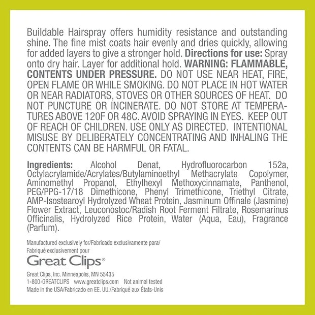 GREAT CLIPS Solutions Buildable Hairspray, 10oz | Protects Against Humidity | Provides Long-Lasting Hold & Shine | For All...