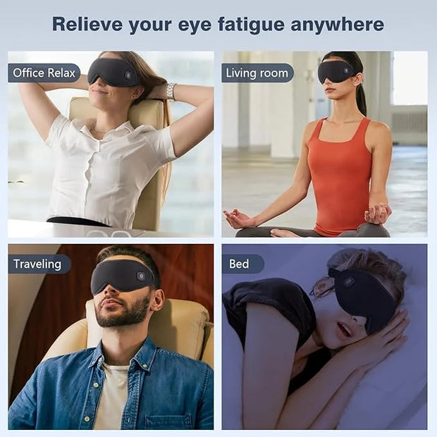 Heated Eye Mask Cordless, Warm Eye Compress for Dry Eyes, Eye Heating Pad for Travel, Dry Eye Mask Heat Therapy for Soothe...